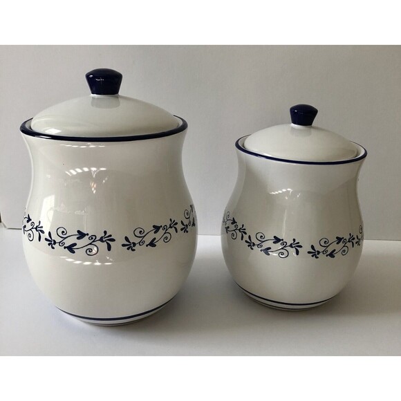 HOME BY TARGET COFFE AND SUGGAR BOWL W/LID CERAMIC WHITE AND ACCENTS FLORAL BLUE - Picture 2 of 10